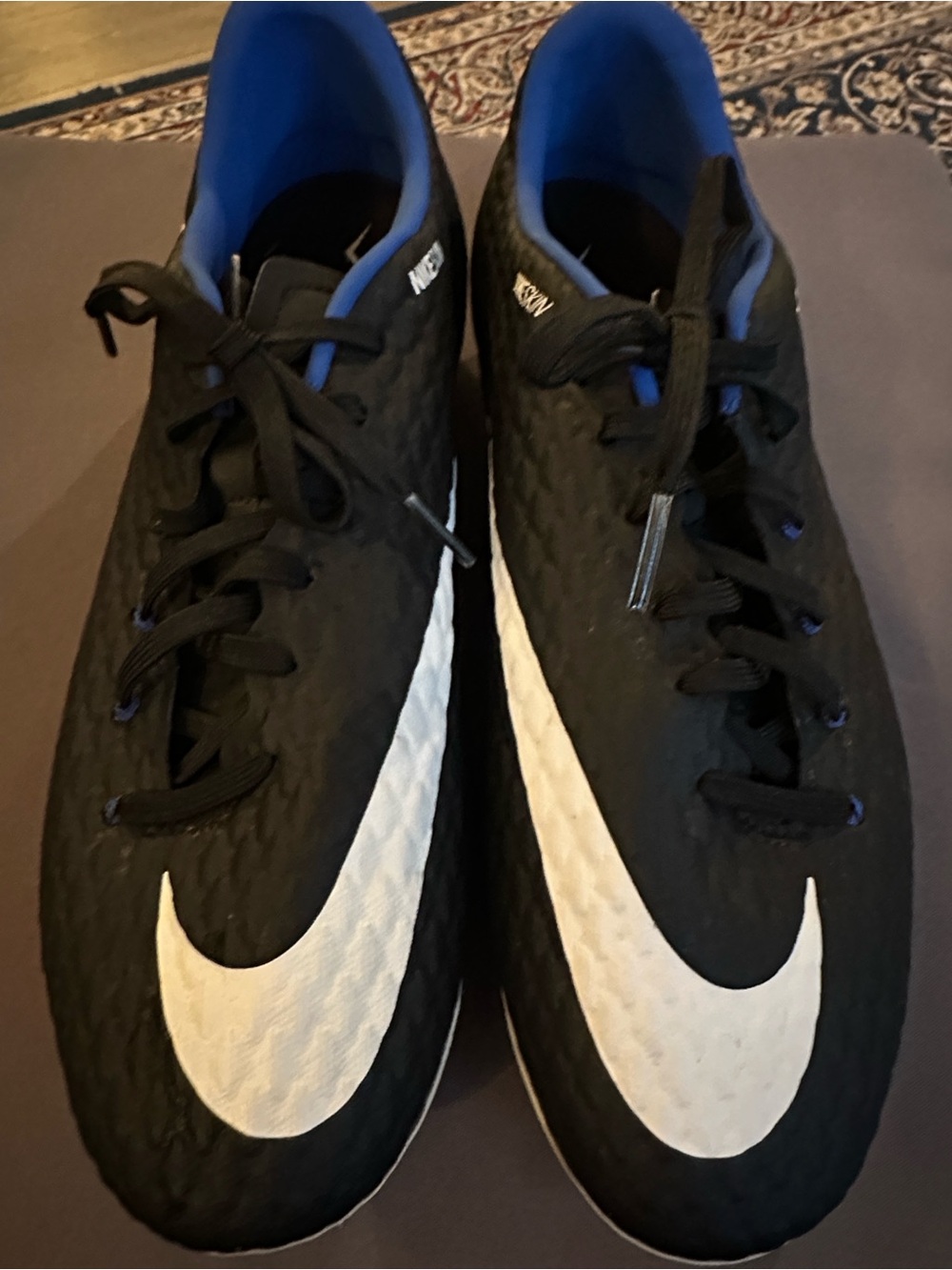 Nike Hypervenom Phelon III FG Black Royal Soccer Cleats Men's Size 11